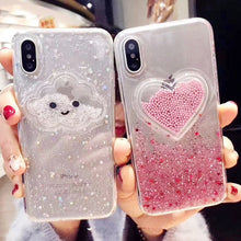 Load image into Gallery viewer, Liquid Heart Glitter Powder Smile Face Case