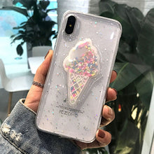 Load image into Gallery viewer, Liquid Heart Glitter Powder Smile Face Case