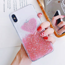 Load image into Gallery viewer, Liquid Heart Glitter Powder Smile Face Case