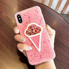 Load image into Gallery viewer, Liquid Heart Glitter Powder Smile Face Case
