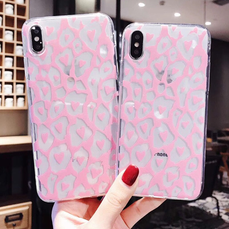 Pink leopard transparent  Case